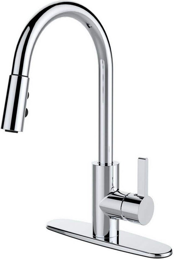 Runfine Single-Handle Pull-Down Sprayer Kitchen Faucet in Chrome