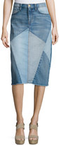 Thumbnail for your product : Current/Elliott The Patchwork Denim Skirt, Tidal Wave