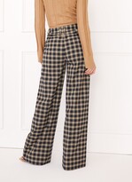 Thumbnail for your product : Something Navy Plaid High Waisted Wide Leg Pants