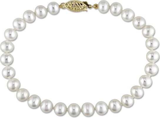 Everly Jewelry EVERLYJEWELRY|14KYellowGold6-6.5mmFreshwaterCulturedPearlBracelet,7.25-inch