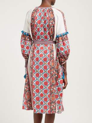 D'Ascoli Samarkand Printed Cotton Midi Dress - Womens - Red Multi