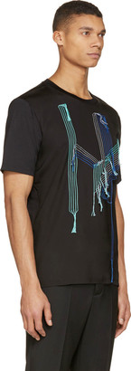 Lanvin Black Embroidered Lines T-Shirt