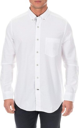 Nautica Men's Big Long Sleeve Button Down Solid Oxford Shirt