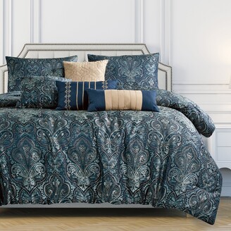 Wellco Bedding Comforter Set Bed In A Bag - 7 Piece Butterfly Luxury Bedding  Sets - Oversized, Navy - ShopStyle Duvet Cover
