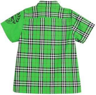 Burberry Kids Short-sleeve Archive Logo Detail Check Cotton Shirt