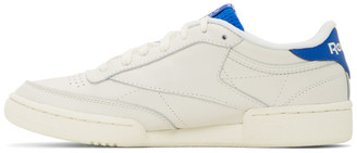 Reebok Classics Off-White and Blue Club C 85 Sneakers