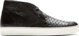 Thumbnail for your product : Lanvin Black Python Leather Sneakers