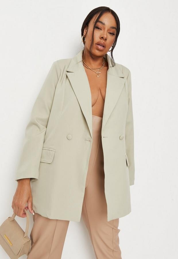 oversized green blazer