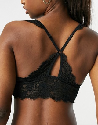 aerie lace bralette with removable padding in black