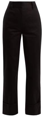 Prada Tailored Straight Leg Cotton Trousers - Womens - Black