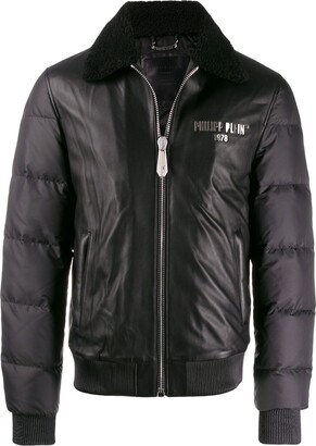 Philipp Plein Statement Leather Jacket - ShopStyle