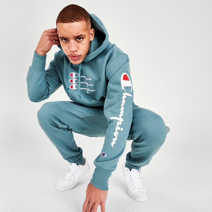 champion triple script reverse weave hoodie
