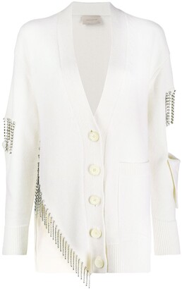 white embellished cardigan