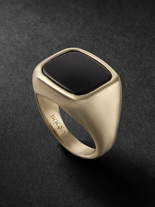 Jacquie Aiche Gold Onyx Signet Ring - ShopStyle Jewellery