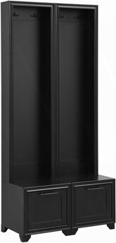 Multifunctional 3-IN-1 Entryway Coat Rack with Black Retro Handles