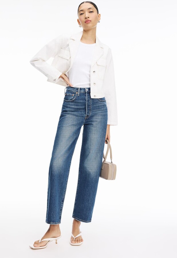 Levi's Blue Ribcage Straight Ankle Jeans Blue