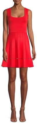 Herve Leger Pleated Fit-&-Flare Dress