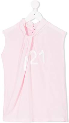 No.21 Kids sleeveless logo print blouse