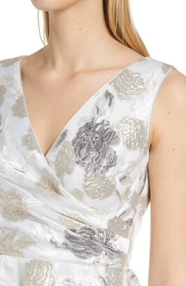 Eliza J Floral Sleeveless Faux Wrap Midi Dress