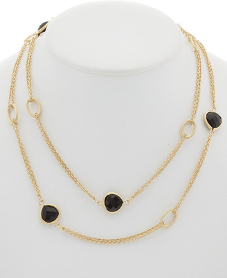 Rivka Friedman 18K Clad Onyx Cable 38In Link Necklace