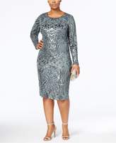 Thumbnail for your product : Betsy & Adam Plus Size Sequined Sheath Dress