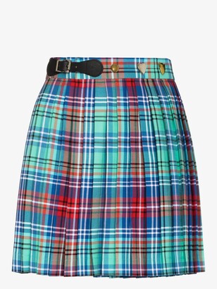 Charles Jeffrey Loverboy Tartan Pleated Kilt Mini Skirt