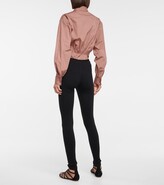 Thumbnail for your product : Alaia Open-knit stretch-wool leggings