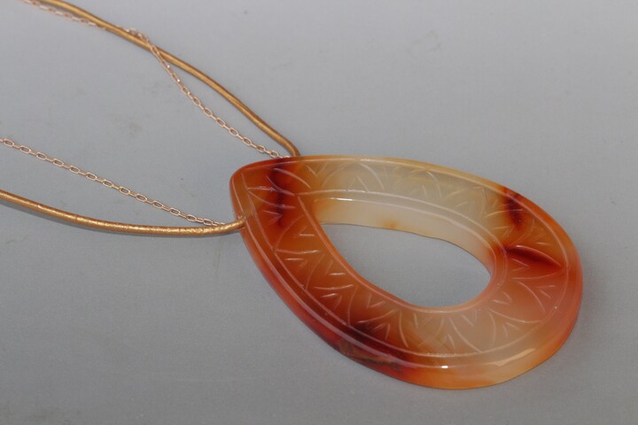 Etsy Orange Agate Pendant Teardrop Bohemian Necklace