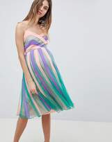 Thumbnail for your product : ASOS Maternity MATERNITY Colourblock Mesh Fit and Flare Midi Dress