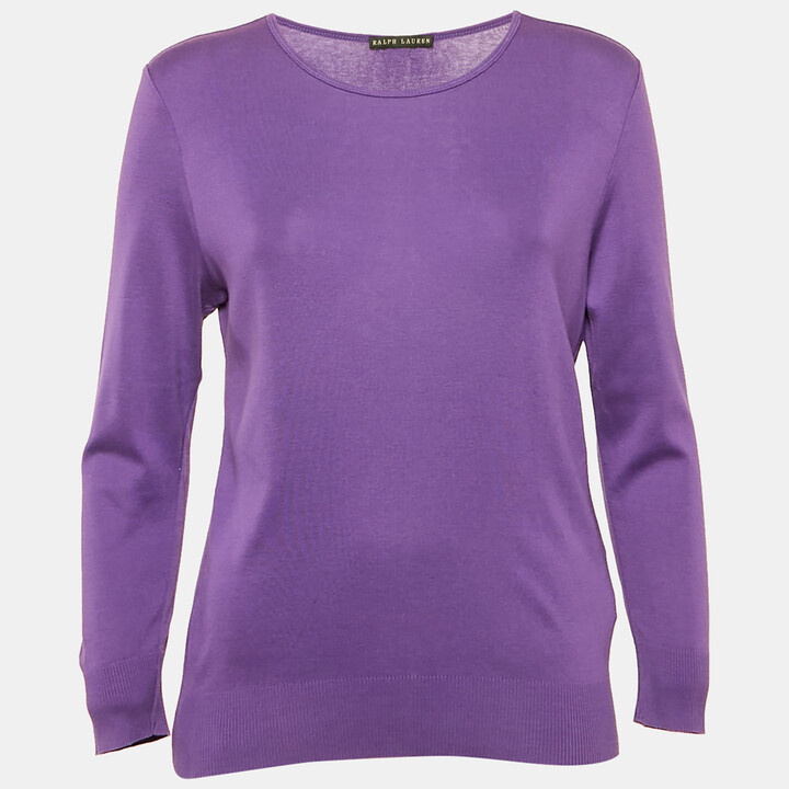 Ralph Lauren Purple Cotton Knit Pullover S