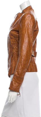 Roberto Cavalli Structured Leather Jacket