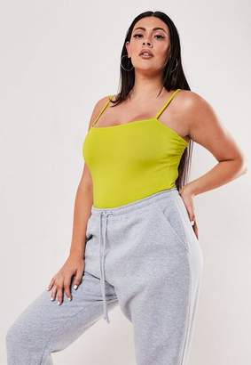 Missguided Plus Size Lime Straight Neck Bodysuit