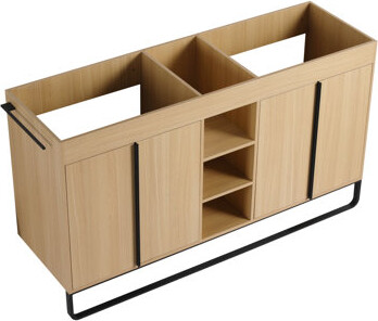 Man Wah Space-saving Vanity Bases Cabinet Oak Plywood Modern Bathroom Storage