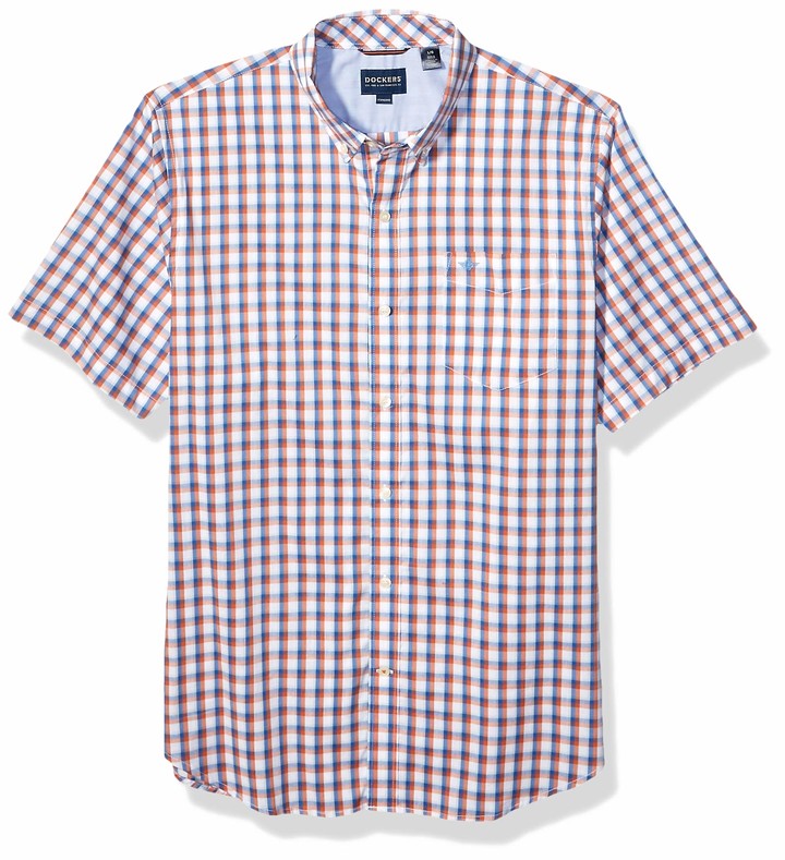 Sleeve Button-Down Comfort Flex Shirt Dockers Mens Short