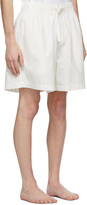 Thumbnail for your product : Tekla White & Yellow Striped Pyjama Shorts