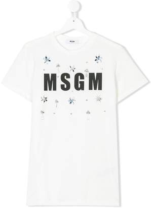 MSGM Kids TEEN logo embellished T-shirt