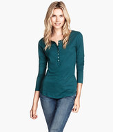 Thumbnail for your product : H&M Jersey Top with Buttons - White - Ladies