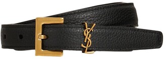 Saint Laurent 2cm Textured Leather Belt