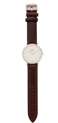 Daniel Wellington Bristol Watch with 40mm White Dial & Leather Band