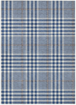 HomeRoots 8' X 10' Navy Blue Plaid Washable Indoor Outdoor Area Rug