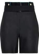 Thumbnail for your product : VVB Victoria, Button-detailed Cotton And Silk-blend Twill Shorts