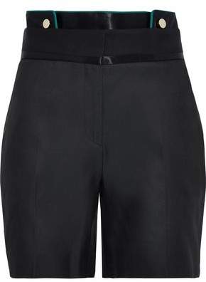 VVB Victoria, Button-detailed Cotton And Silk-blend Twill Shorts