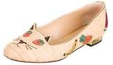 Thumbnail for your product : Charlotte Olympia Fruit Kitty Raffia Loafers