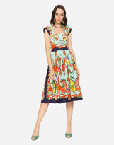 Thumbnail for your product : Dolce & Gabbana Bustier Midi Dress In Citrus-Print Poplin