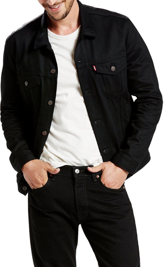 levis denim jacket black mens