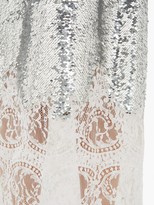 Thumbnail for your product : Erdem Arden Lace-trim Sequinned Slip Dress - Silver