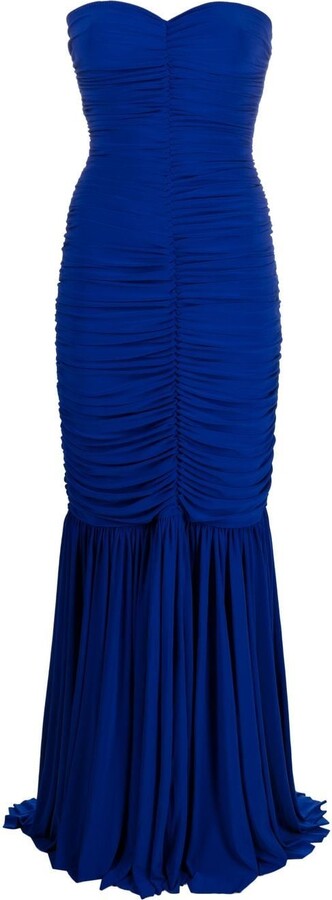Norma Kamali Slinky ruched fishtail gown - ShopStyle Evening Dresses