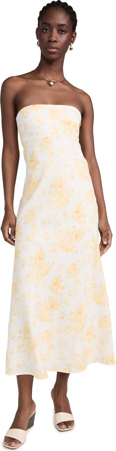 WAYF Strapless Midi Dress