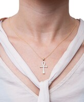 Thumbnail for your product : Wrapped Diamond Ankh Cross 20" Pendant Necklace (1/4 ct. t.w.) in 14k Gold, Created for Macy's