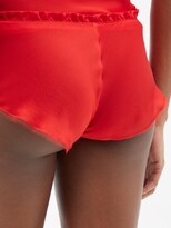 Thumbnail for your product : Carine Gilson Lace-trim Silk-satin Pyjama Shorts - Red